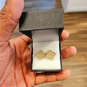 Elegant Gold Alhambra Studs